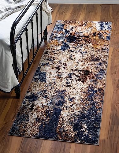 Keen Home Design Abstract Non-Shedding Runner Rug, Soft Thick Pile, 2x8