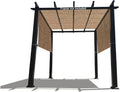 Alion Home Custom HDPE Permeable Canopy Sun Shade Cover Replacement with Rod Pockets for Pergola (12' x 8', Walnut)