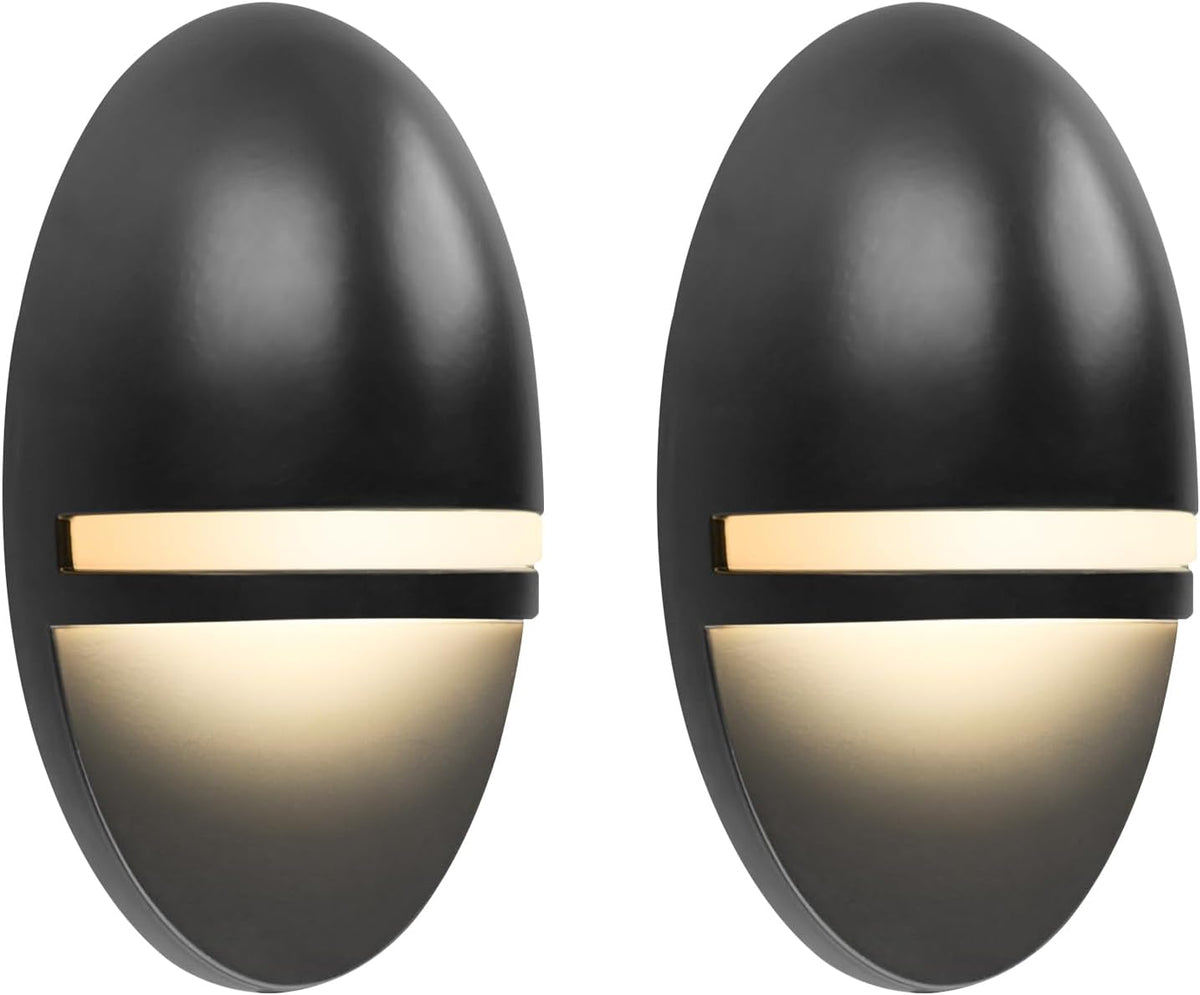 GKOLED 2-Pack Low Voltage LED Post Light, Outdoor Waterproof Landscape Deck Lights with 2W Integrated LED Chips, 9-15V AC/DC, 3000K, Die-cast Aluminum, Matte Black Powder Coated Finish