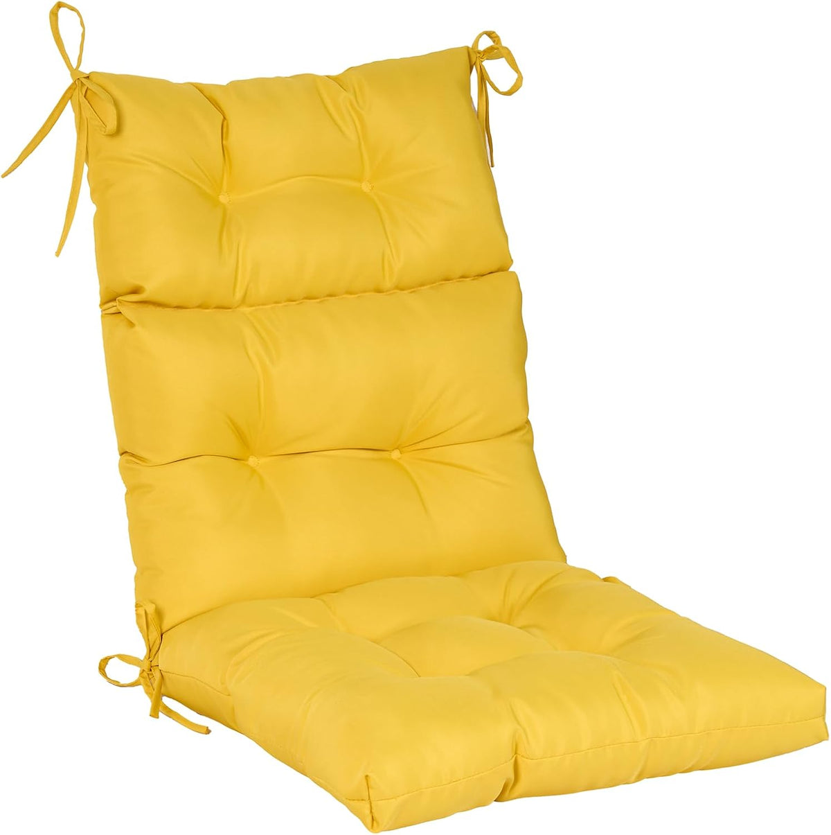 QILLOWAY Waterproof Adirondack Chair Cushion,High Back with Anti-Slip Ties, Thick Replacement Patio Seat Cushion,for Indoor/Outdoor Rocking Chair,Yellow