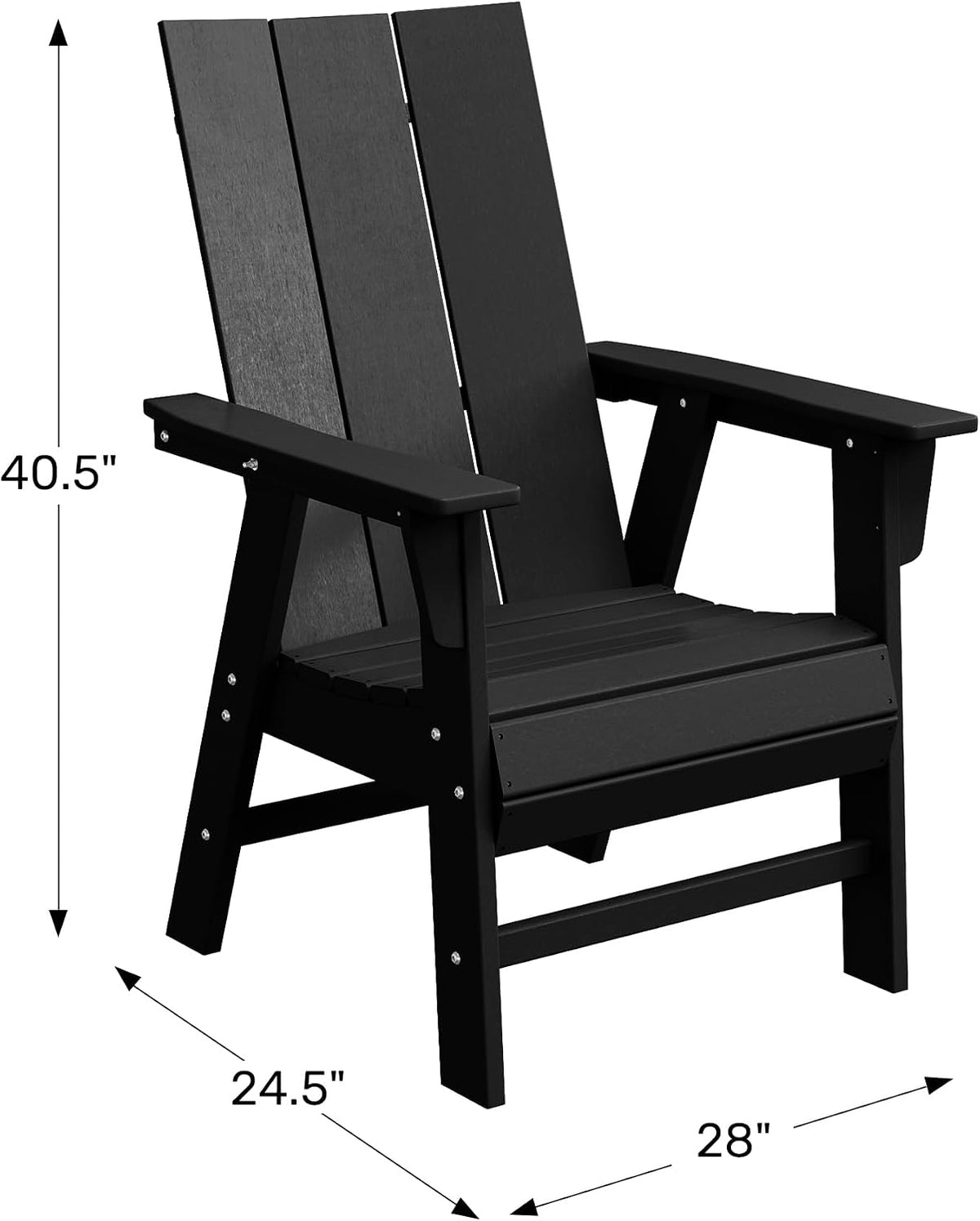 WestinTrends Ashore Outdoor Patio HDPE Plastic Modern Adirondack Dining Chair Dark Brown