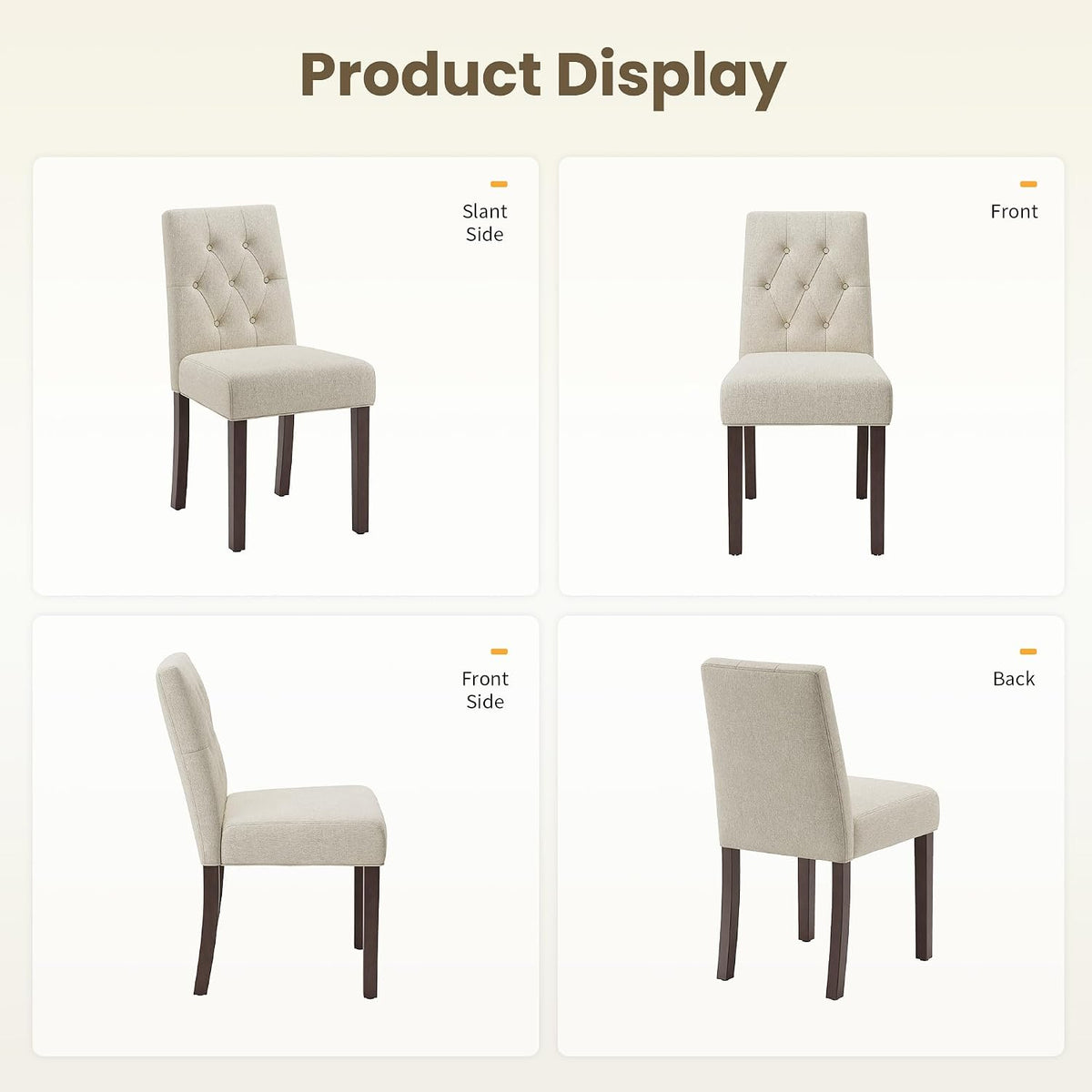 Upholstered Dining Chairs Set of 6 - Modern Parsons Chairs
