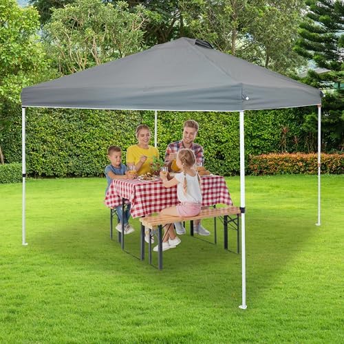 Sunnydaze 10 x 10 Foot Premium Pop-Up Canopy Shade with Vent - Gray