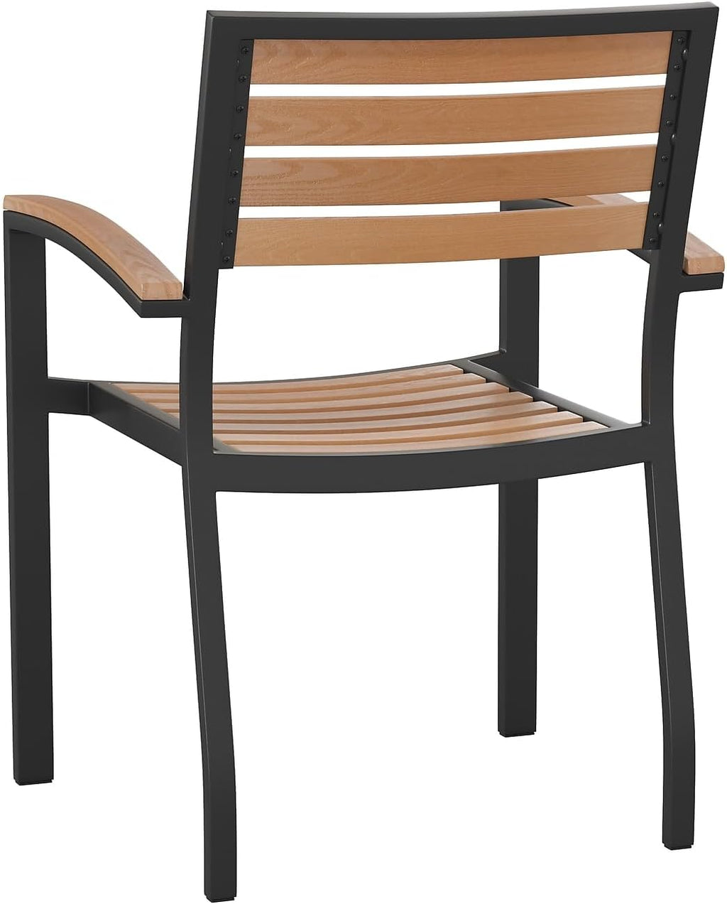 Flash Furniture Commercial Aluminum Stackable Side Chair, Black, 4-Pack