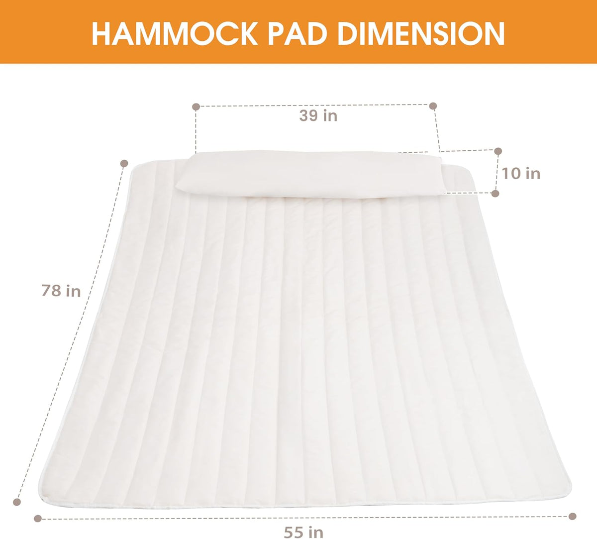 Lazy Daze Double Hammock Pad and Pillow Set for Spreader Bar Rope Hammock