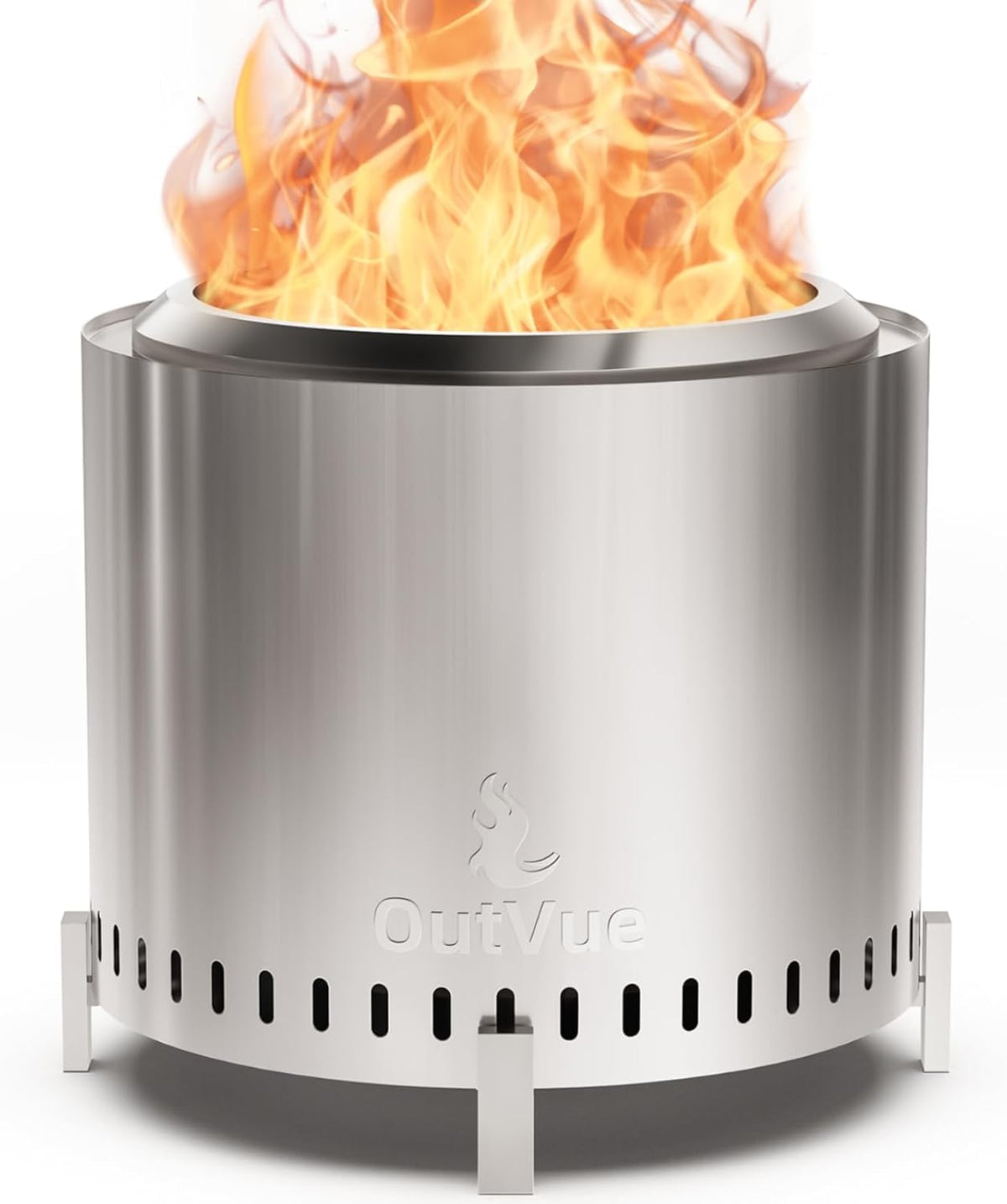 OutVue 19.5 inch Stainless Steel Smokeless Fire Pit with Tote Bag