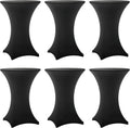 Cocktail Table Covers - 6 Pack 32x43 Inch Table Cloth - Black