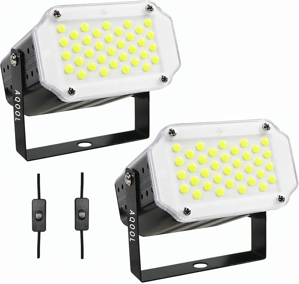 2-Pack Halloween Strobe Lights for Parties, Mini 36 LED White Strobe