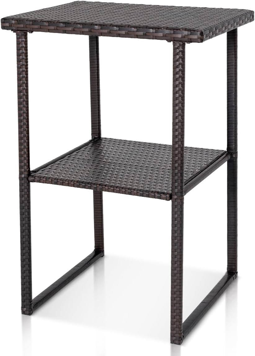 Sundale Outdoor Wicker Bar Table, 36” Height Patio High Top Dining Table