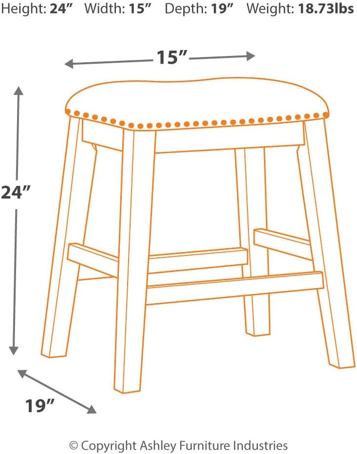 Signature Design by Ashley Caitbrook 24" Counter Height Barstools, Set of 4, Gray