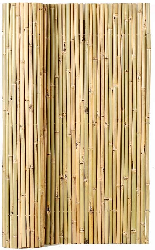 Mininfa Natural Rolled Bamboo Fence, Eco-Friendly Bamboo Fencing, 4 ft High x 6 ft Long