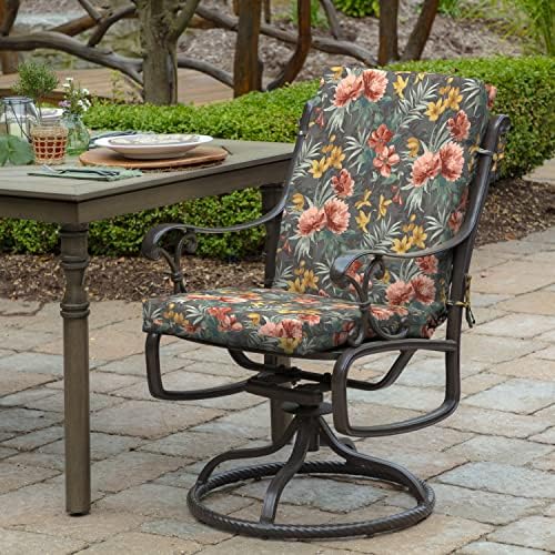 Arden Outdoor Dining Chair Cushion, 20x44, Phoebe Grey Floral