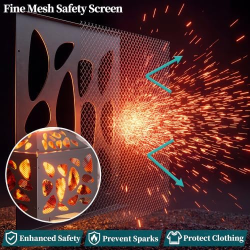 15.7 inch Small Fire Pit for Outside, Outdoor Wood Burning