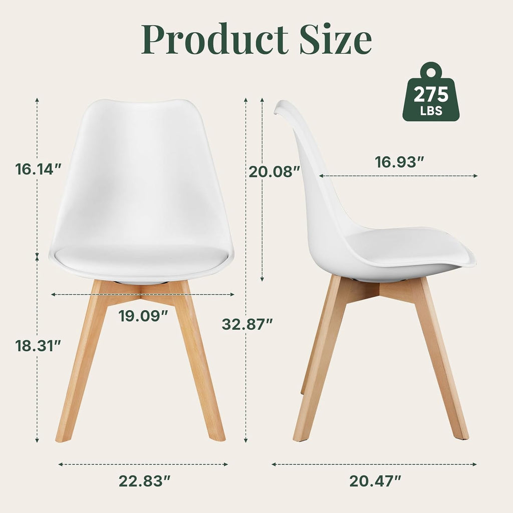 Dining Chairs Set of 8, PU Leather Padded Seat for Living Room