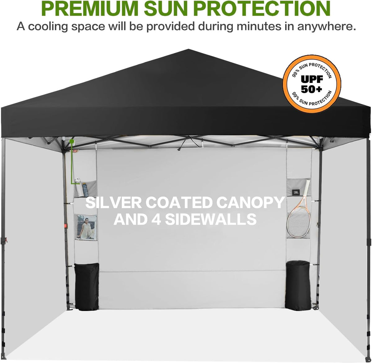 tunbne 10x10 pop up canopy tent with 4 on a desk or shelf