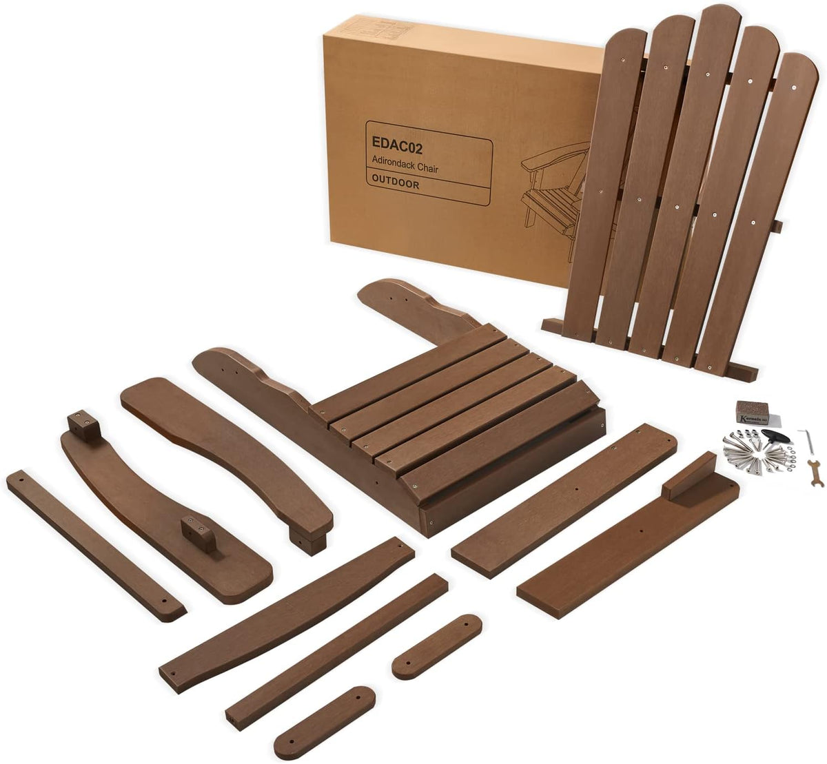 Folding Adirondack Chair, Poly Lumber Fire Pit Chairs, Brown