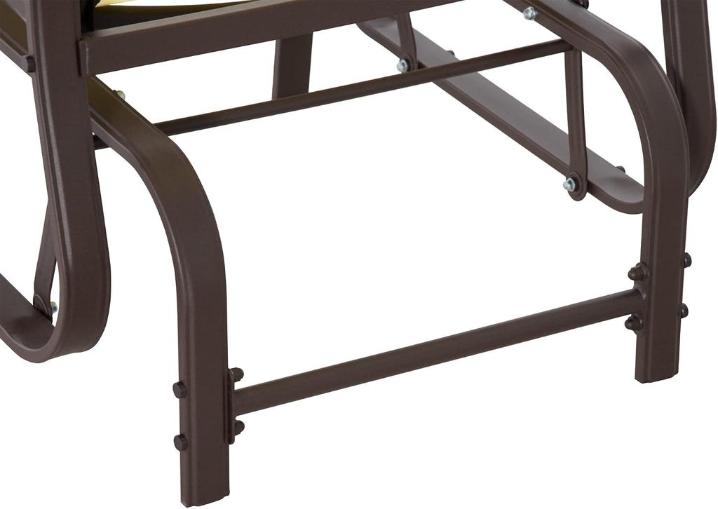 Outsunny Outdoor Glider Chair Patio Garden Steel Frame Beige