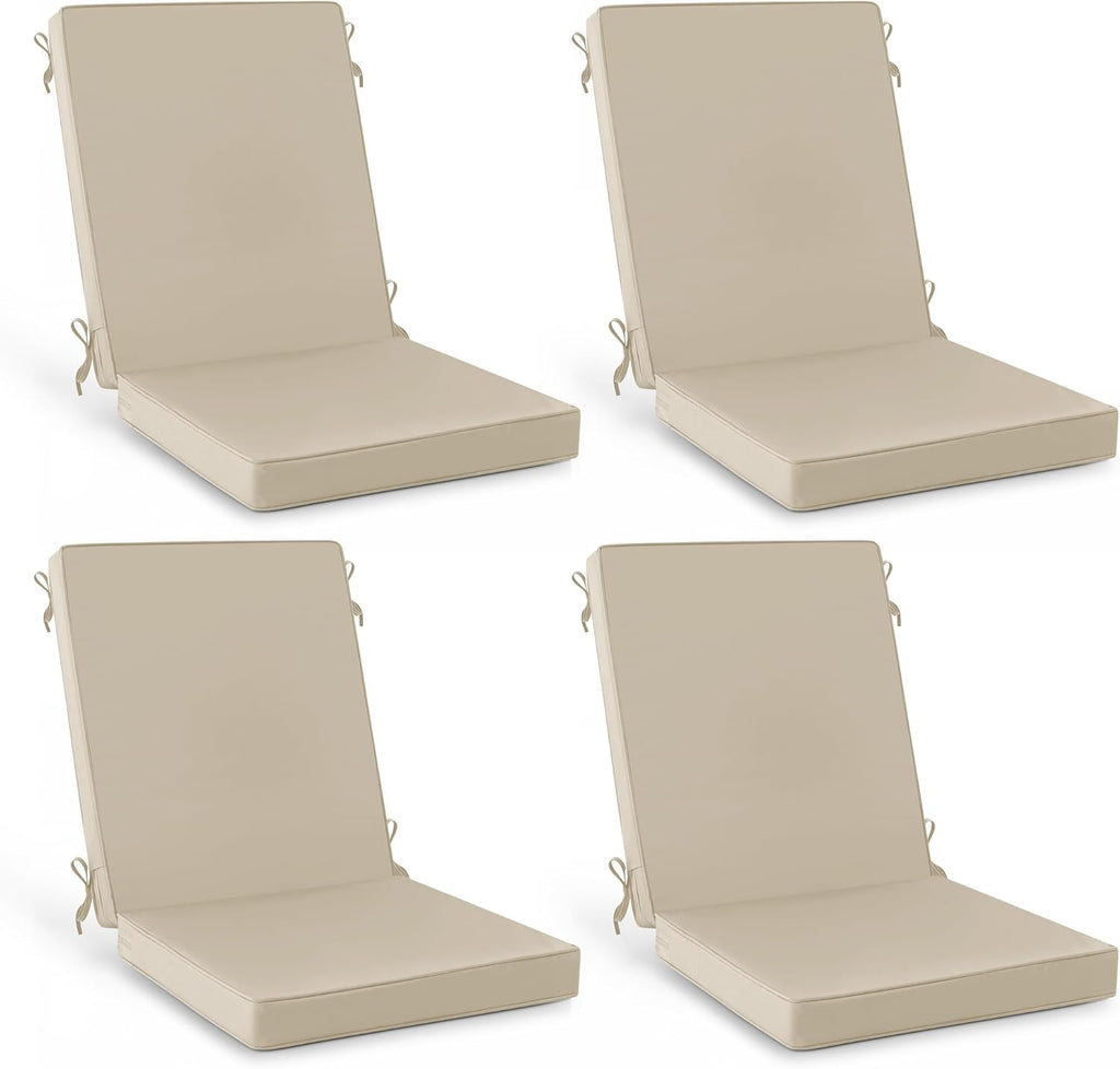 Summsun Outdoor Dining Chair Cushions 4-Pack, 20 x 20 Inch, Cream