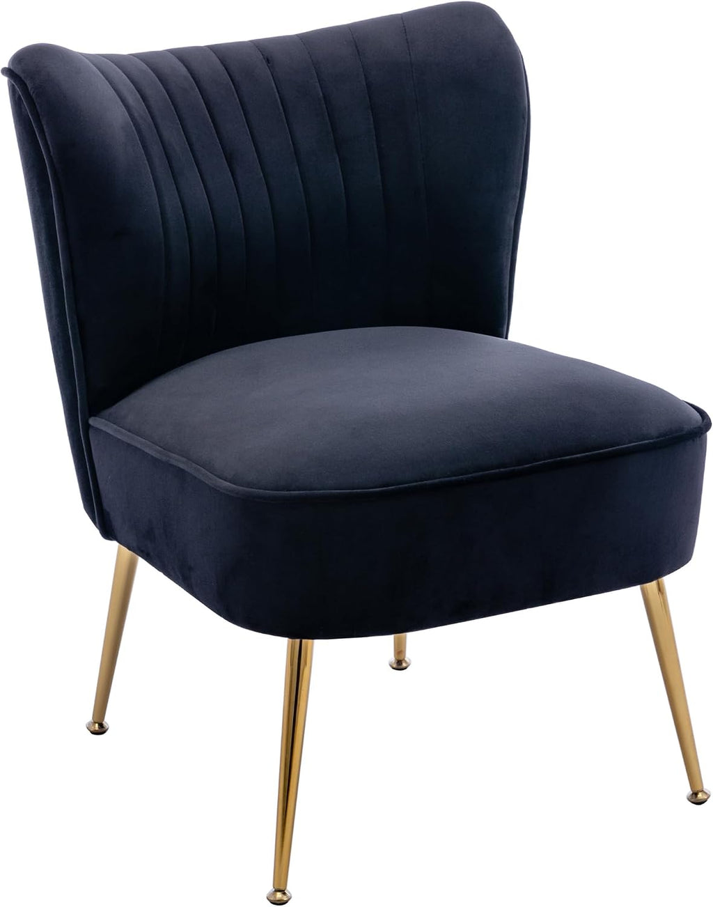 Black Velvet Accent Chair Set of 2 with Wingback