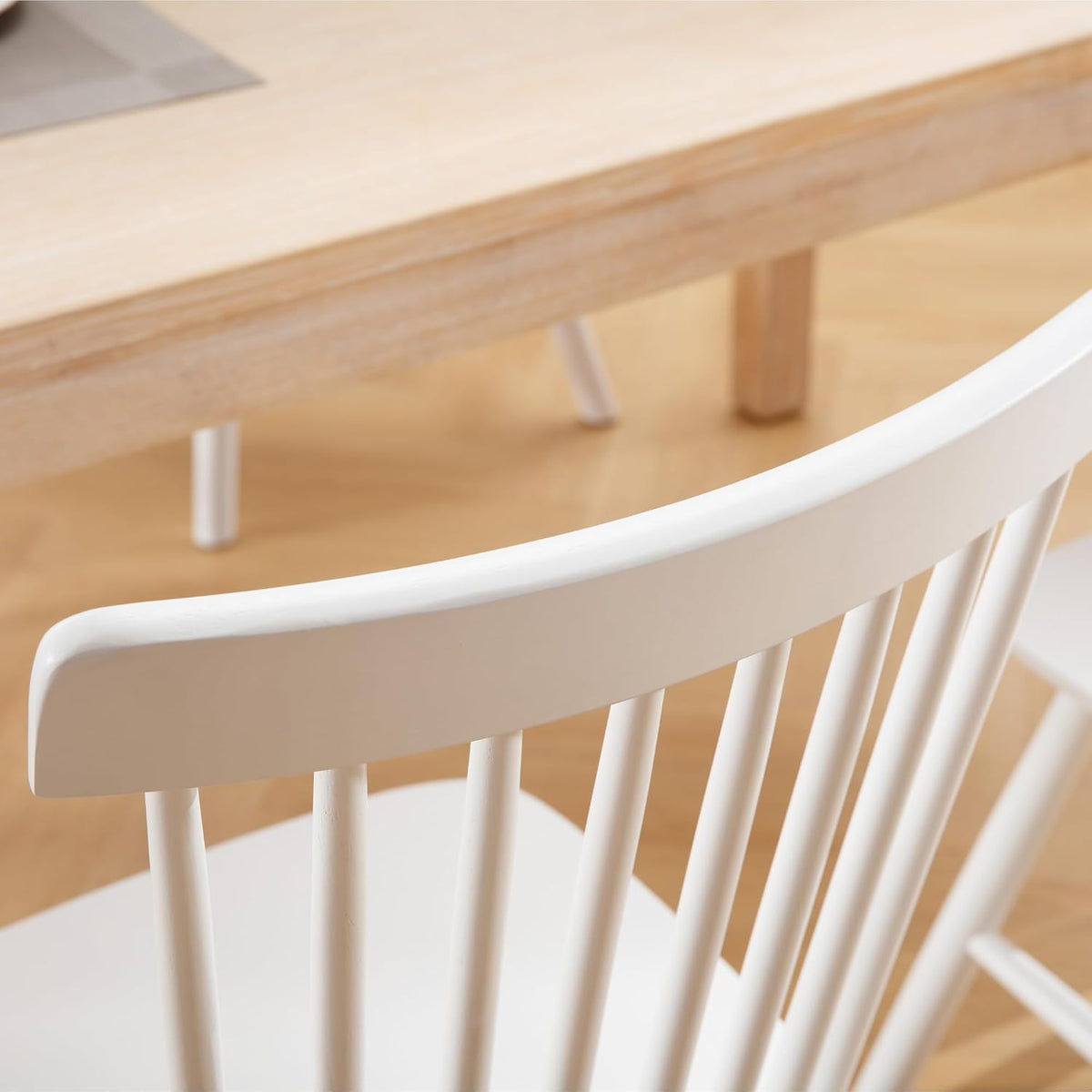 chairus Dining Chairs Set of 8, Dining Room Side Chair Farmhouse Natural Wooden Kitchen Chairs Windsor Dining Chair Vintage High Back Dining Chairs for Dining Room Kitchen Restaurant - White