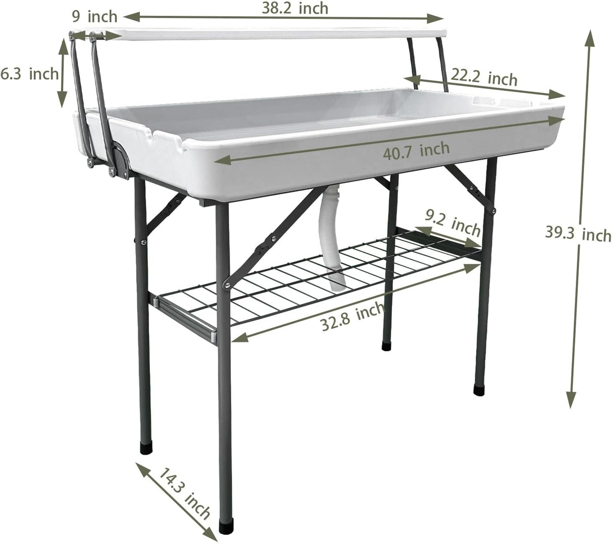 guagua ice cooler table - portable bar table, side view