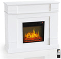ROVSUN 47'' Electric Fireplace with Mantel, Freestanding Heater with Timer, 6 Realistic Flames & Adjustable Temperature for Home Bedroom Living Room Indoor, 1400W