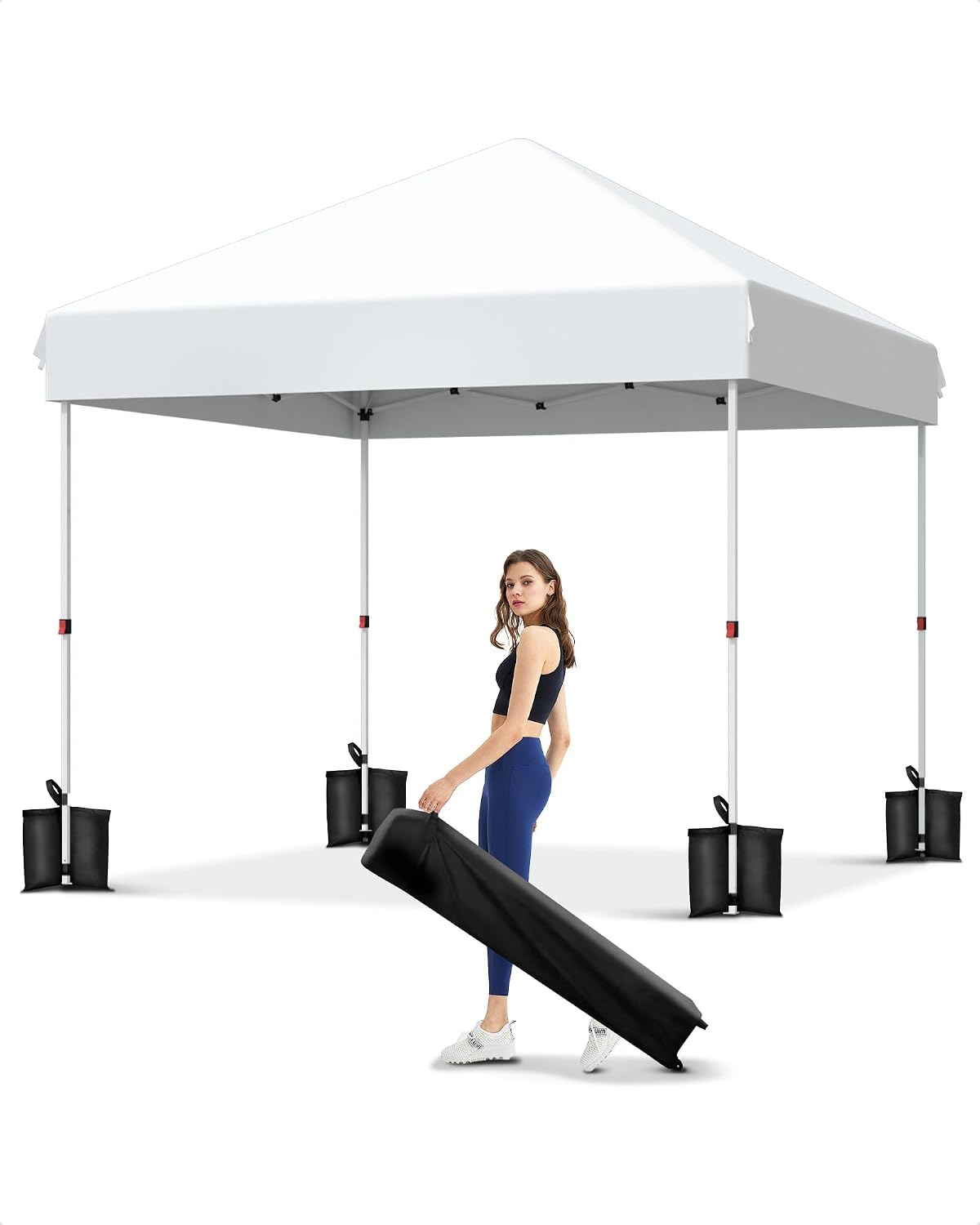 Garvee 10x10 Pop Up Canopy, Beach Ten with One Push Setup, Pure White