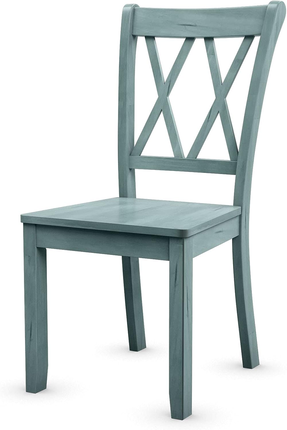 GIANTEX Set of 4 Dining Chairs, Rubber Wood Dining Room Chair, Farmhouse Dining Side Chairs, Max Load 400 Lbs, Wooden Kitchen Chairs for Home Kitchen, Dining Room