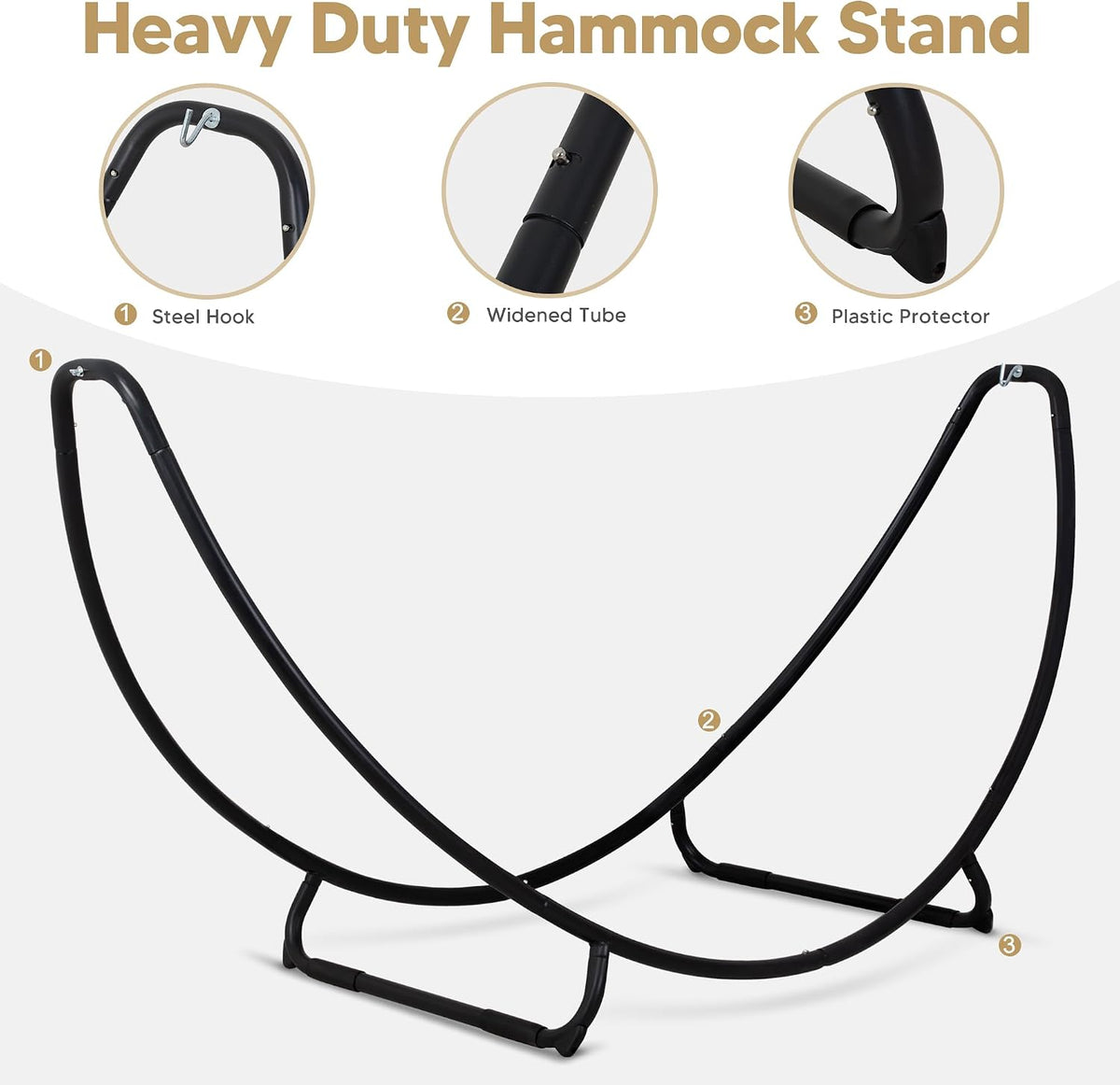 SUNCREAT Portable Space Saving Hammock with Stand, Two Person Hammock with Stand Included, Patent Pending, Rainbow