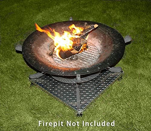 Deck Defender & Grass Guard - Fire Pit Base & Heat Shield - Polished Metal Fireproof Pad for Under Fire Pit - Heat Resistant Protector for Deck, Grass, Patio - Protect Surfaces from Heat Damage