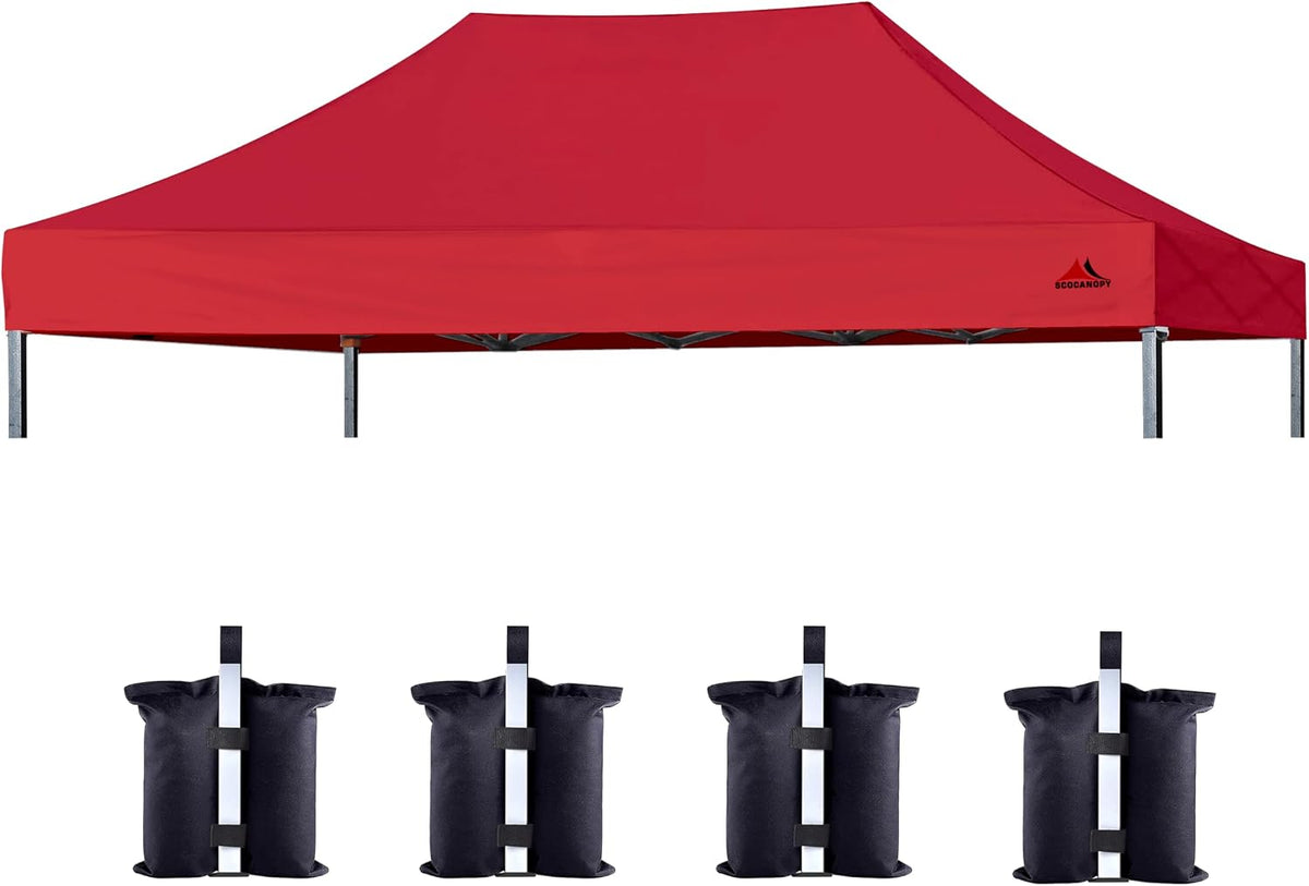 SCOCANOPY Red Commercial 10x15 Canopy Replacement Canopy Top