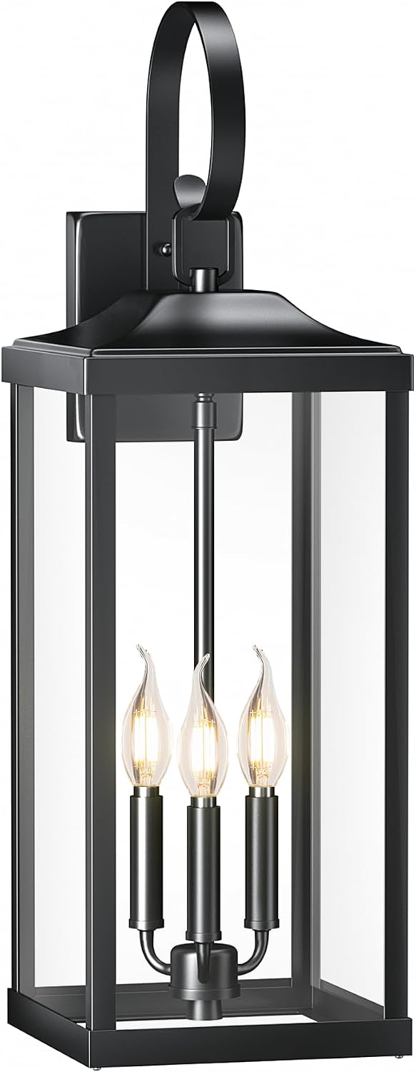 24" Extra Large Outdoor Wall Lights, Waterproof Outdoor Wall Sconce 3-Light