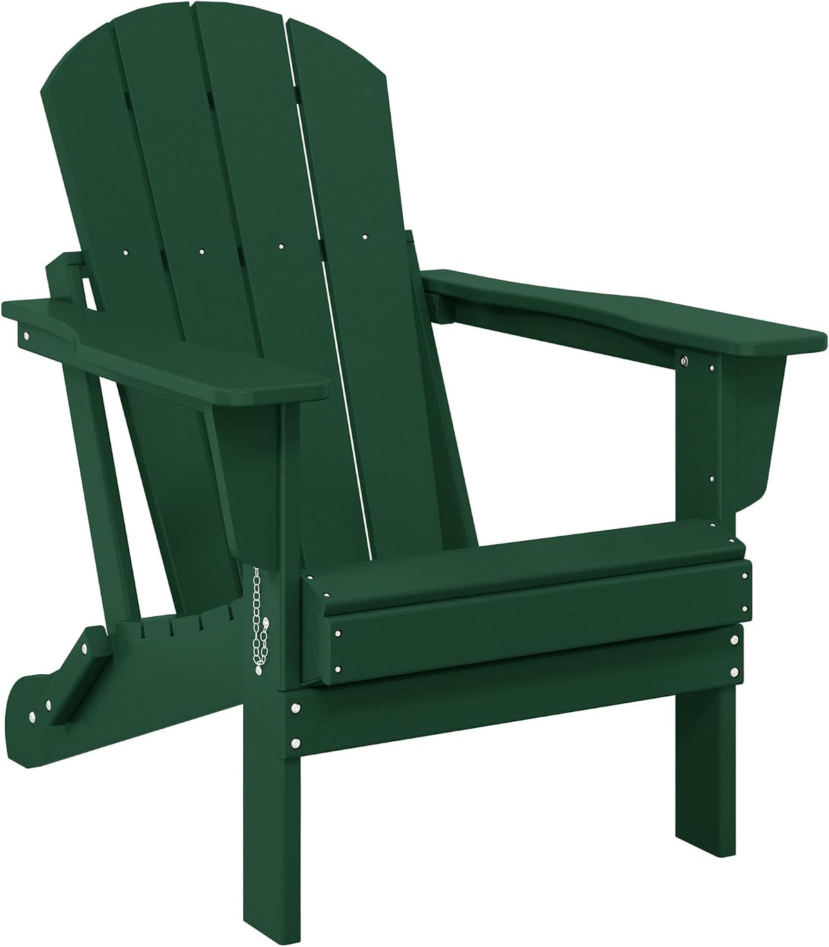WO Home Furniture Laguna Folding Adirondack Chair, HDPE Patio Chair, All Weather Use Fire Pit Chair for Outdoor Garden, Backyard, Deck, Pool, Dark Green