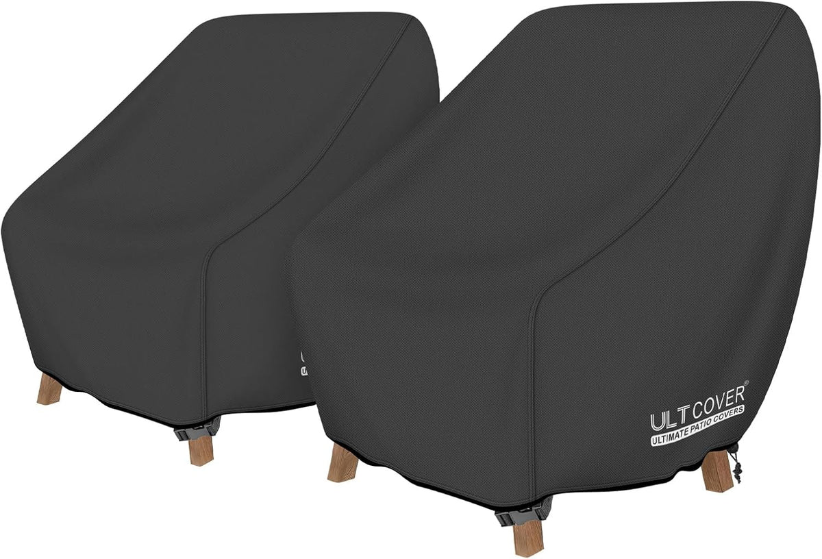 ULTCOVER Waterproof Patio Chair Cover, 32W x 34D x 34H in, Black