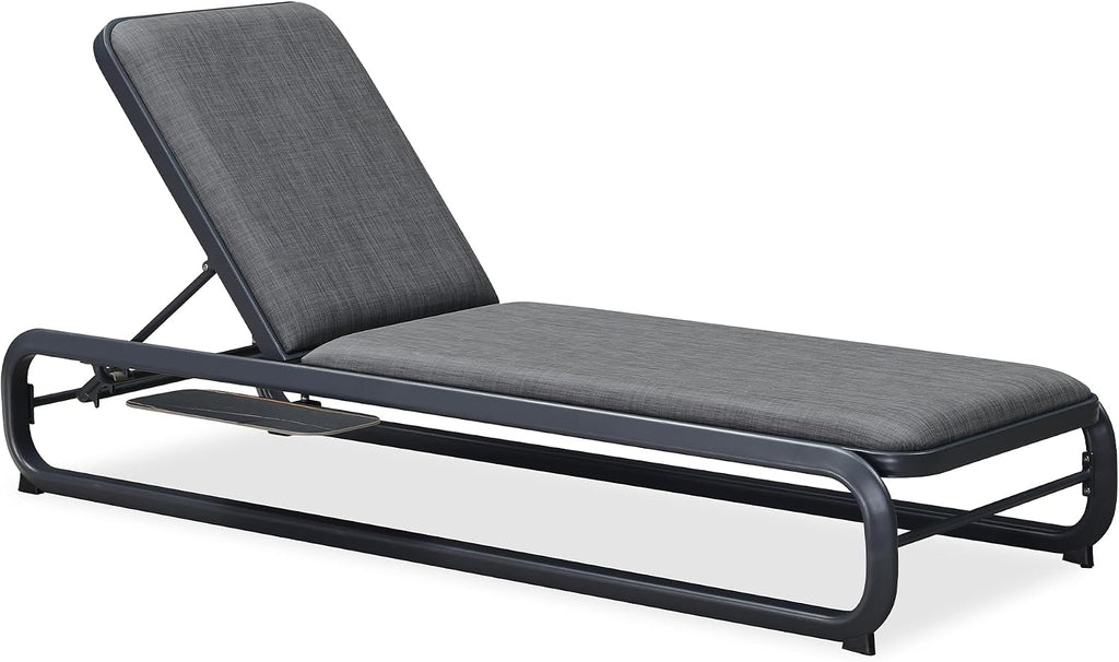 PURPLE LEAF Outdoor Patio Chaise Lounge Chairs with Thick Cushion Dark Gray