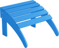 WO Home Furniture HDPE Folding Adirondack Ottoman, Pacific Blue