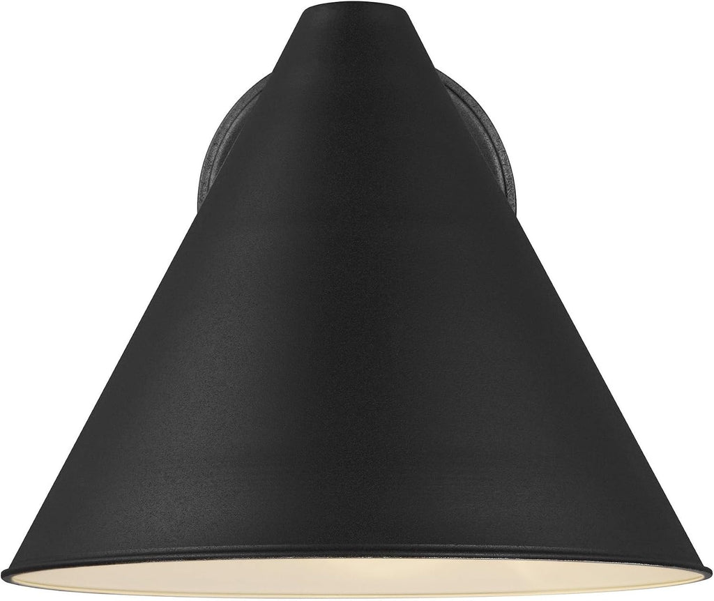 generation lighting crittenden outdoor wall sconce, black aluminum, side view