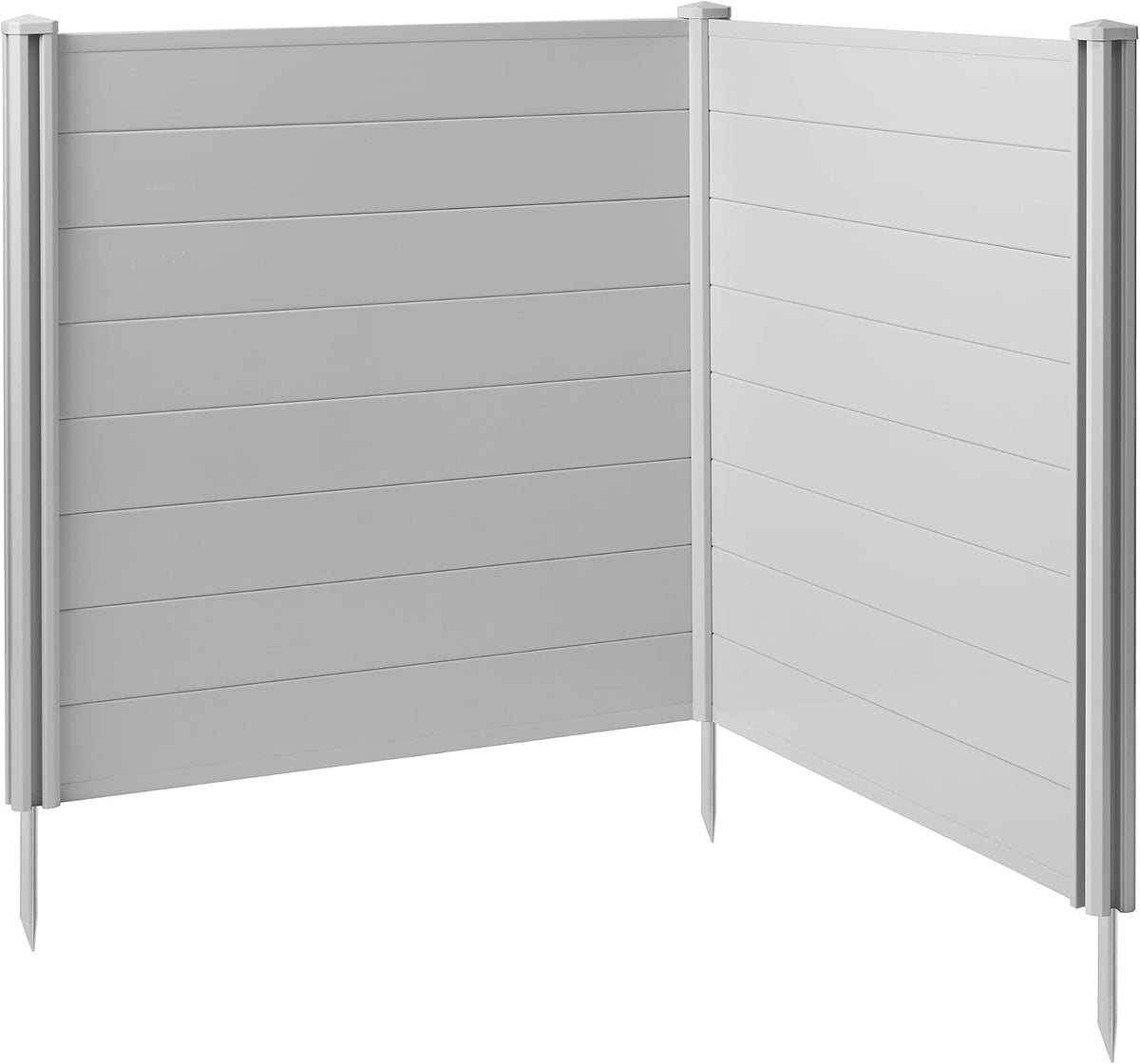 Casafield 48" x 48" Privacy Screen - Outdoor Vinyl Fence Panel Enclosure for AC/Trash Bins/Pool Equipment - Gray