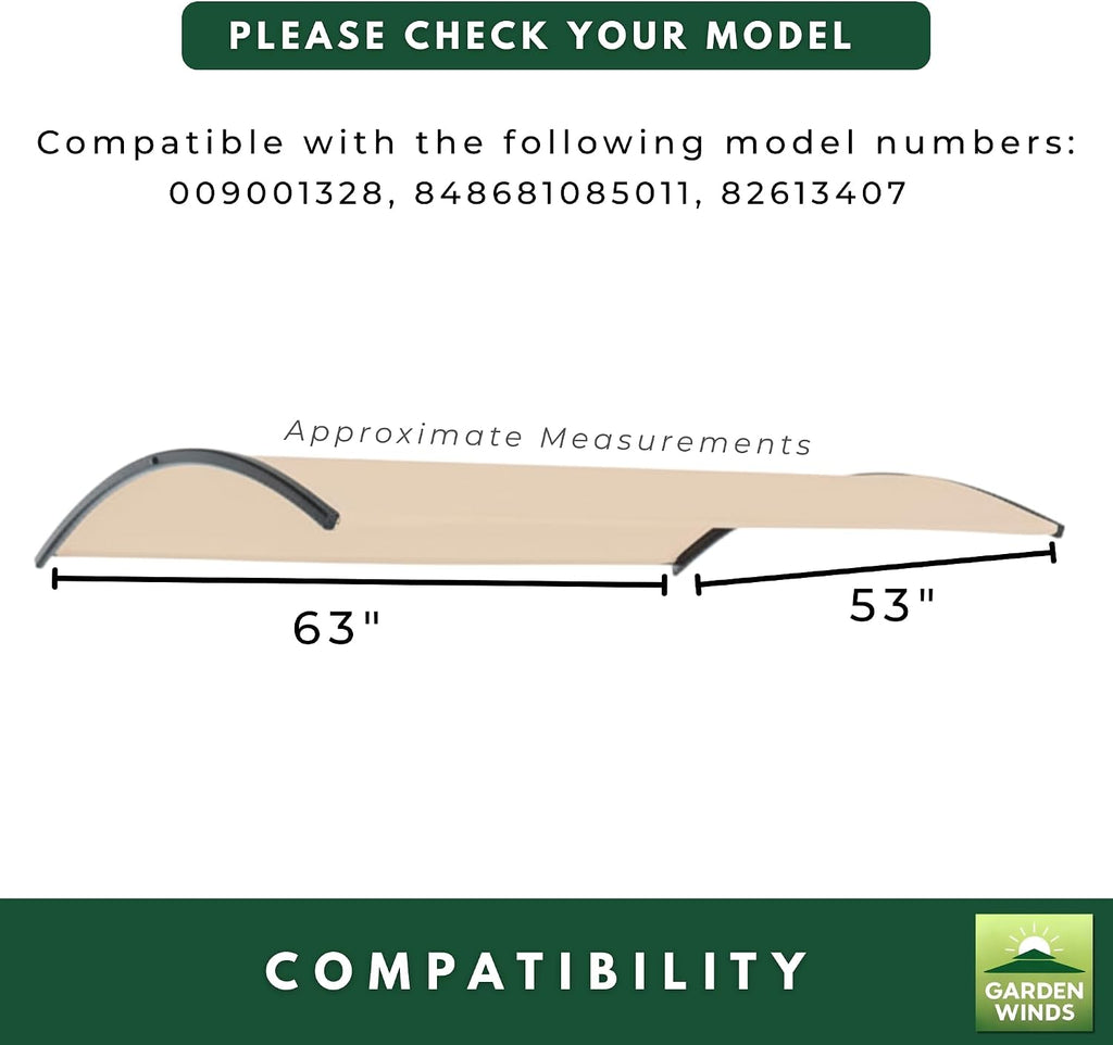 Garden Winds Reinforced RipLock 350 Replacement Canopy Top Cover Compatible with Room Essentials Gray 2-Person Swing Models 009001328, 848681085011, 82613407 - Slate Gray