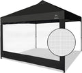 Mesh Sidewall for 10x10 Pop Up Canopy - Straight Leg, Commercial Grade Black Mesh Walls with Windows, 1 Pack Canopy Sidewall Only