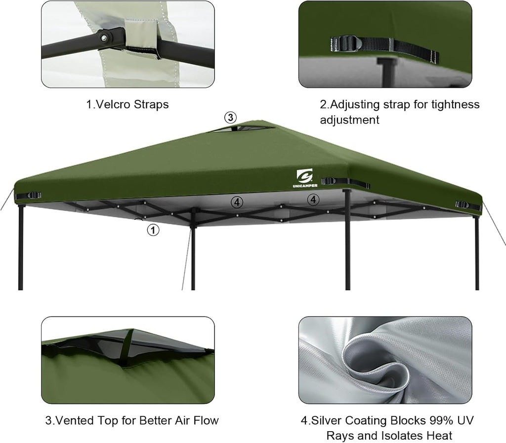 10x10 Pop Up Canopy Replacement Top Cover with Air Vent(Frame NOT INCUDE)