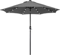 Yaheetech 9FT Solar Patio Umbrella w/Push Button Tilt & Crank, Gray
