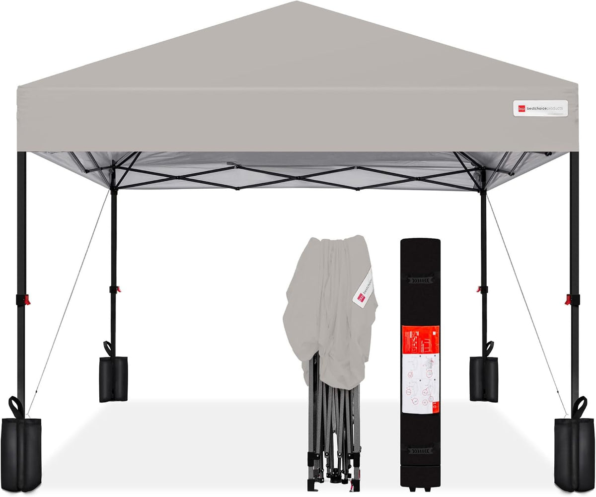 Best Choice Products 10x10 Pop Up Canopy Tent, EZ Setup, Light Gray