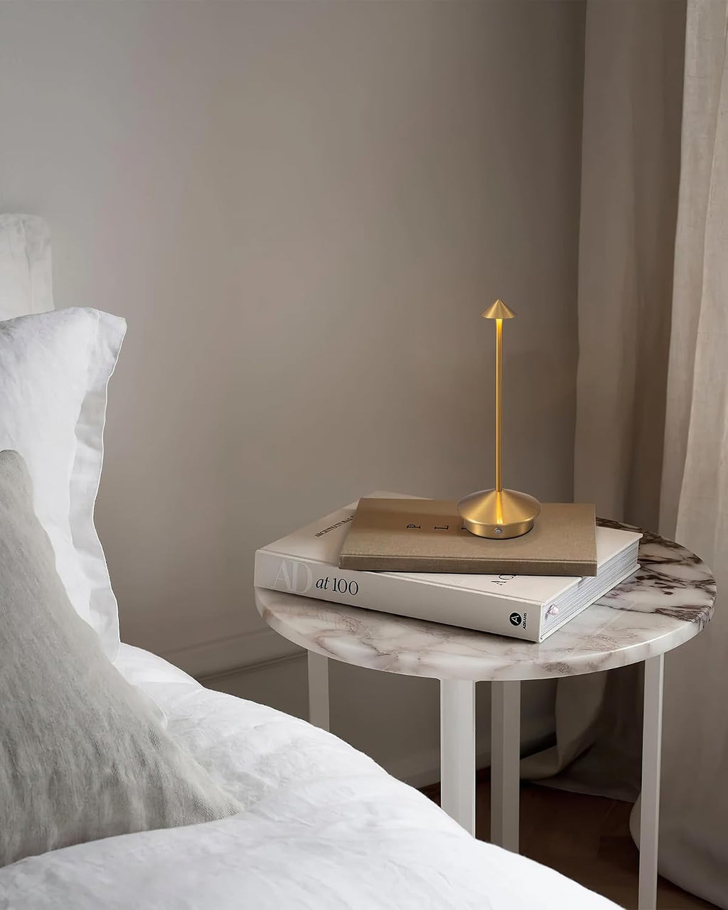modern cordless table lamp set of 2, gold, view 9