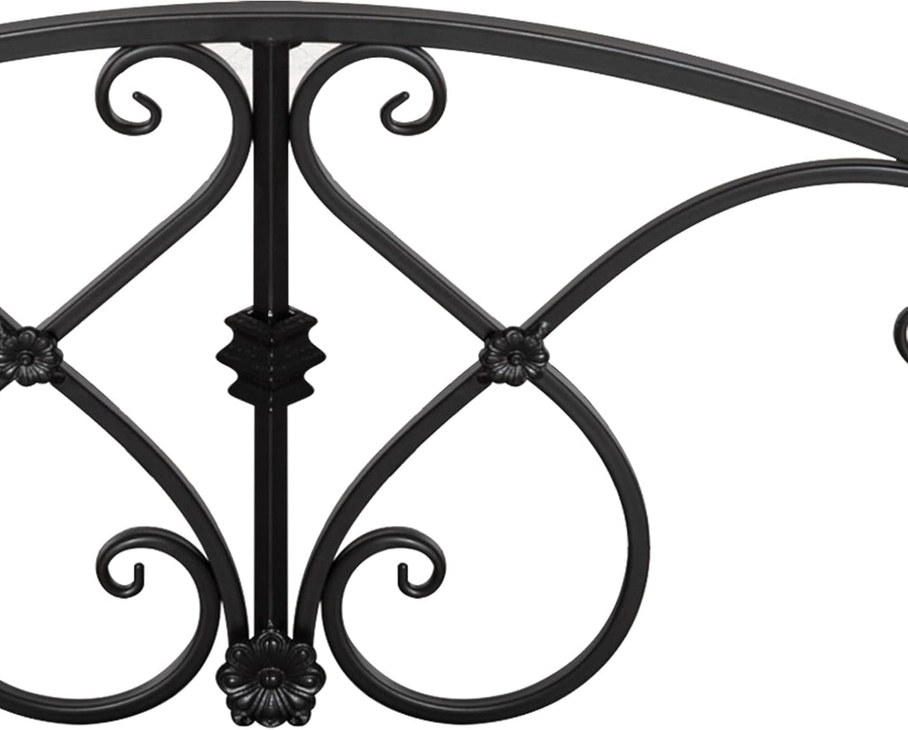 Outsunny 3.3FT Metal Arch Zen Garden Bridge with Safety Siderails Black