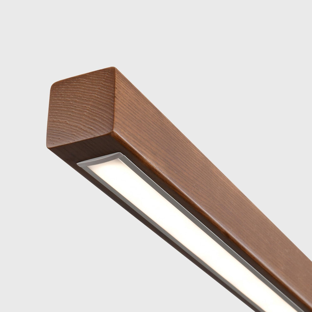 39 Inch Wood Linear Pendant Light Dimmable LED Kitchen Island Lighting with R...