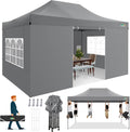 COBIZI 10x15 Heavy Duty Pop Up Canopy Tent with Sidewalls, Easy Up Canopy