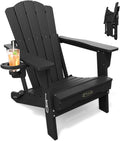 THOEOE Folding Adirondack Chair, HDPE All-Weather Outdoor Chair
