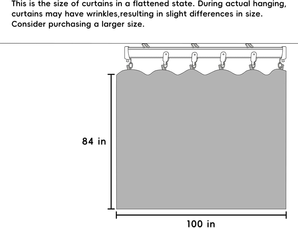 Room Divider Curtains Flexible Ceiling Tracks Set Curtain Track Ceiling Mount Blackout Curtain for Living Room Bedroom Ceiling Curtain Rod Privacy Dividers Panels W100 x H84 Black Drape & Black Rail
