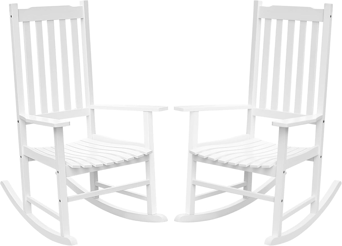 flamaker acacia wood porch rocking chairs set of shown in use